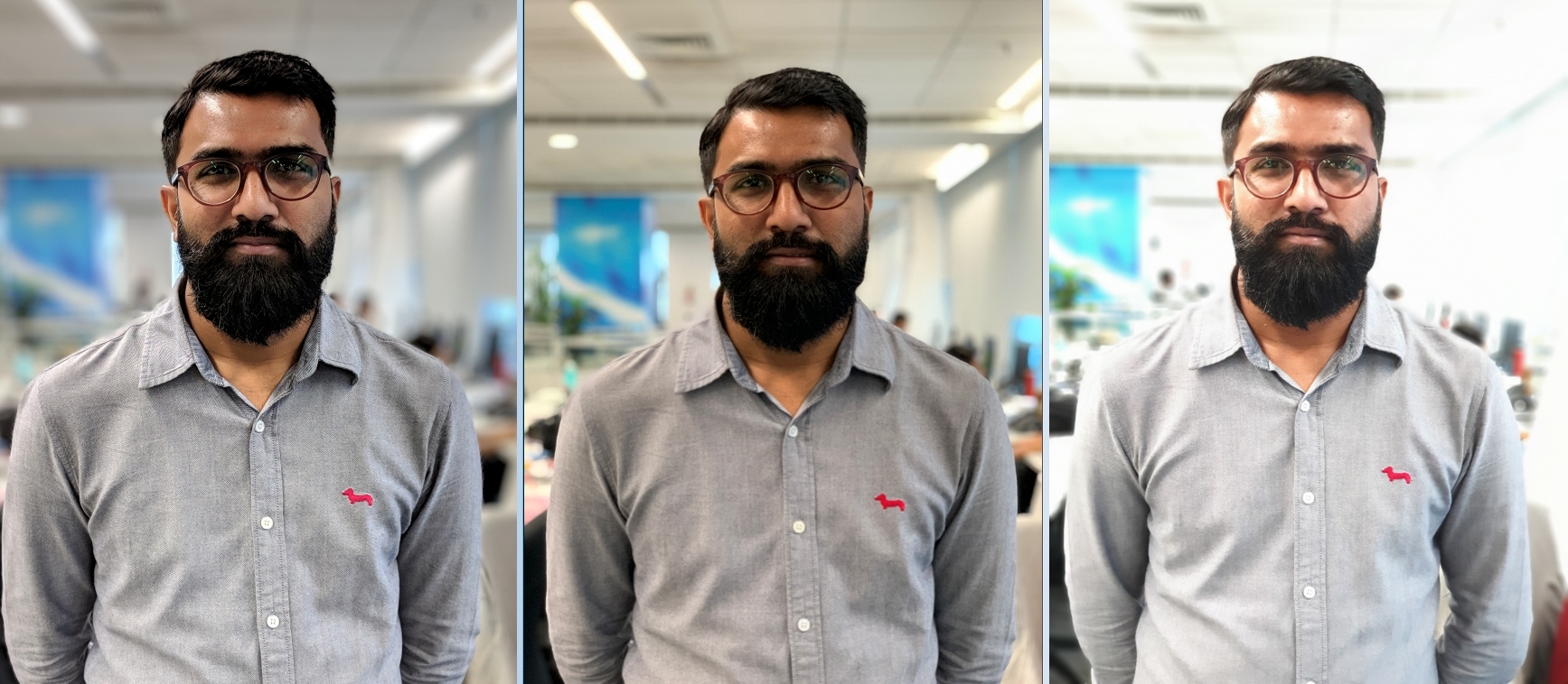 Pixel 3 XL, XS Max, NOte 9 L:R. Portrait images are well-balanced and expose the face a lot better than the iPhone XS Max or the Note 9. Image: tech2/Sheldon Pinto